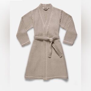 Brooklinen Dreamweave Waffle Robe Adult L Unisex 100% Turkish Cotton Beige